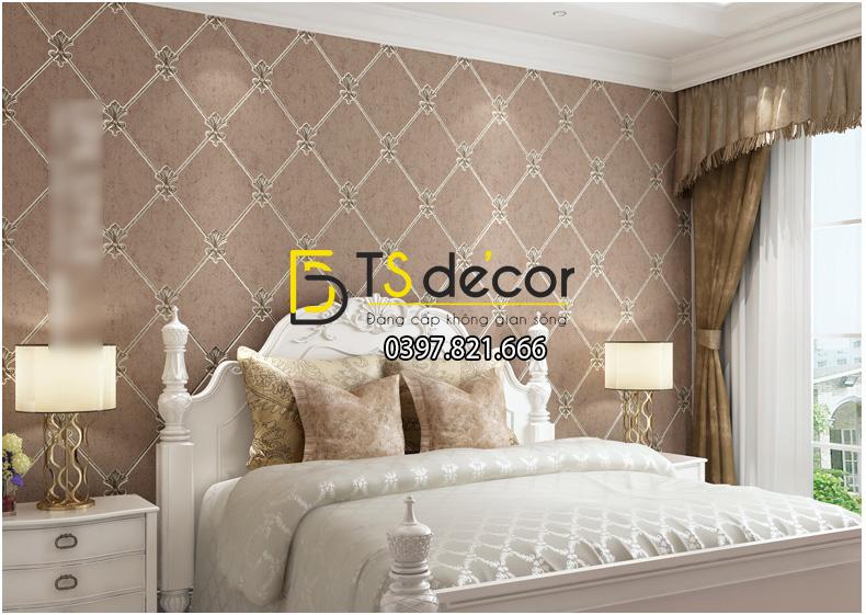 Giấy dán tường giả đá Marble kim cương 3D145 màu cà phê 105