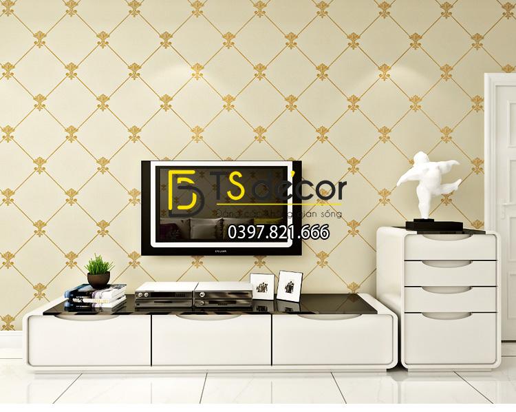 Giấy dán tường giả đá Marble kim cương 3D145 màu vàng 702