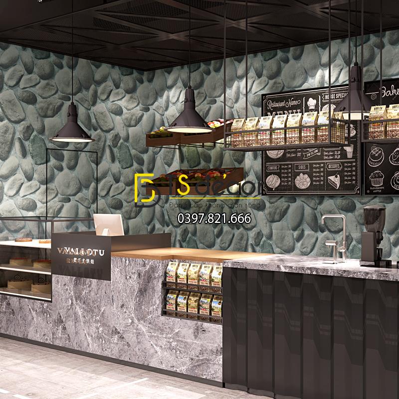 Giay dan tuong gia da soi 3D244 mau xam