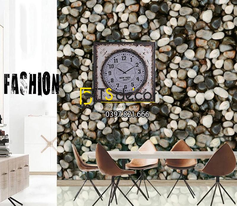 Giấy dán tường giả đá sỏi 3D153 trang trí văn phòng làm việc
