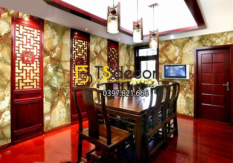 Giấy dán tường giả đá tự nhiên 3D177 trang trí nhà hàng