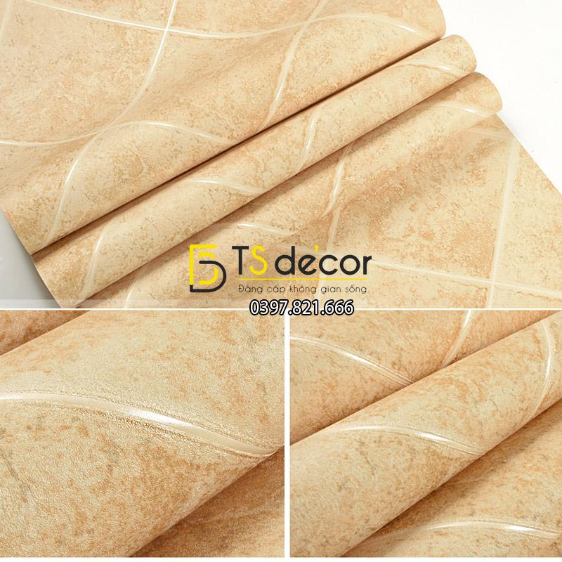 Bề mặt Giấy Dán Tường Giả Gạch Kim Cương 3D097 màu nâu nhạt