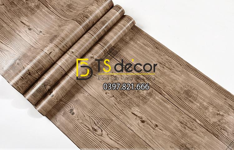 Bề mặt Giấy dán tường giả gỗ xám nâu 3D202 màu nâu