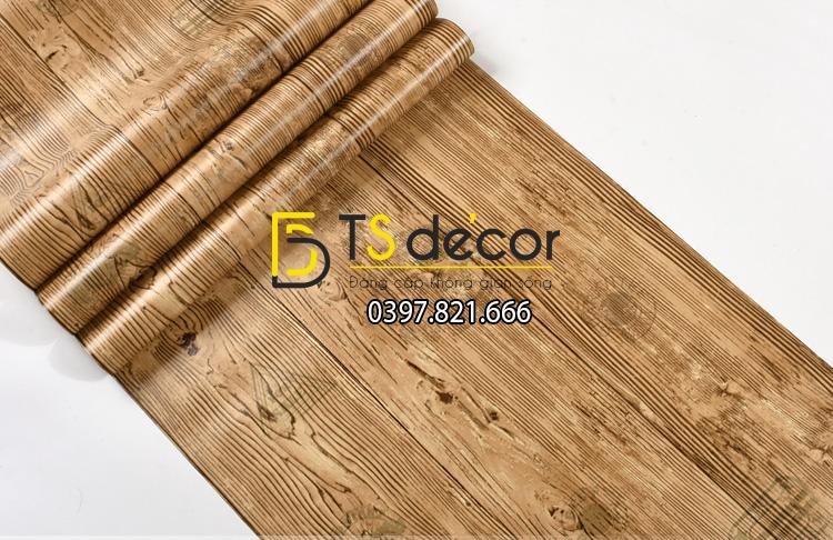 Bề mặt Giấy dán tường giả gỗ xám nâu 3D202 màu nâu vàng