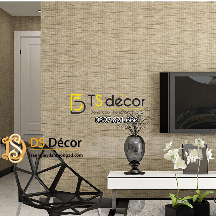 Giấy dán tường giả mành cói 3D095 màu nâu trang trí văn phòng làm việ