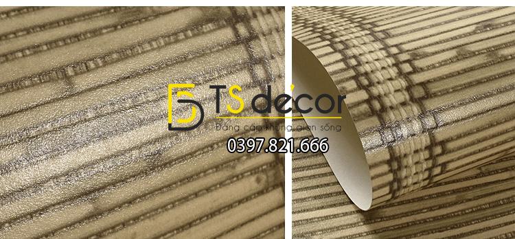 Giấy dán tường giả mành tre xưa 3d162 màu nhạt