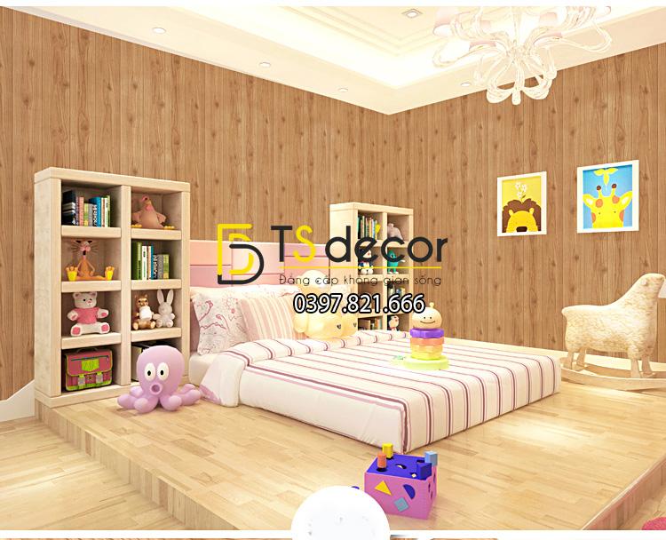 Giấy dán tường vân gỗ 3D190 trang trí phòng bé
