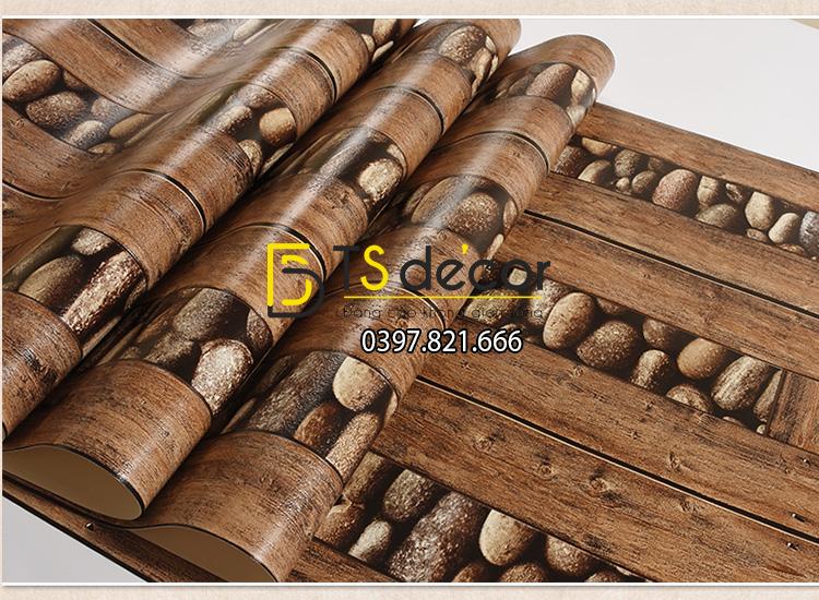 Bề mặt Giấy dán tường gỗ và đá 3D169