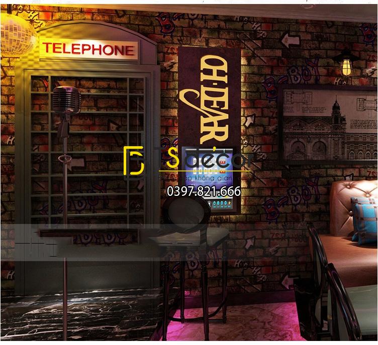 Giấy dán tường kiểu Graffiti hip hop 3d168-502 trang trí phòng trà