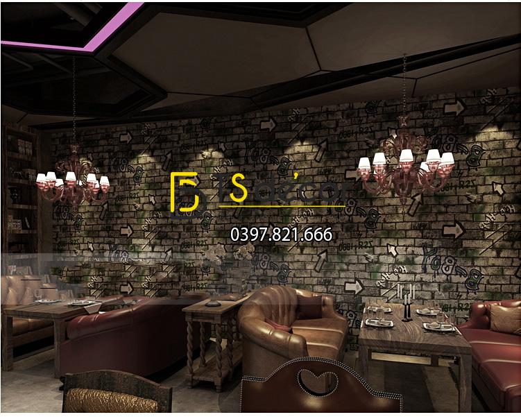 Giấy dán tường kiểu Graffiti hip hop 3d168-504 trang trí quán cà phê