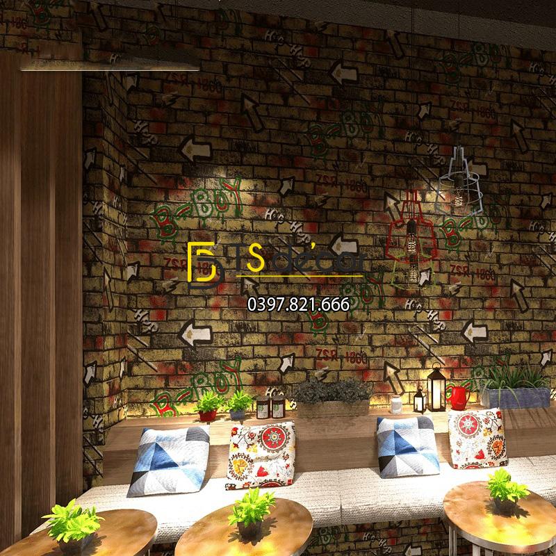 Giấy dán tường kiểu Graffiti hip hop 3d168-501 trang trí quán cà phê