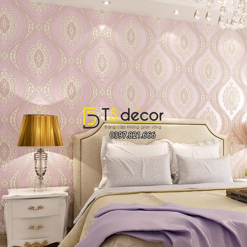 Giấy dán tường hình con mắt cổ điển 3D229 màu tím