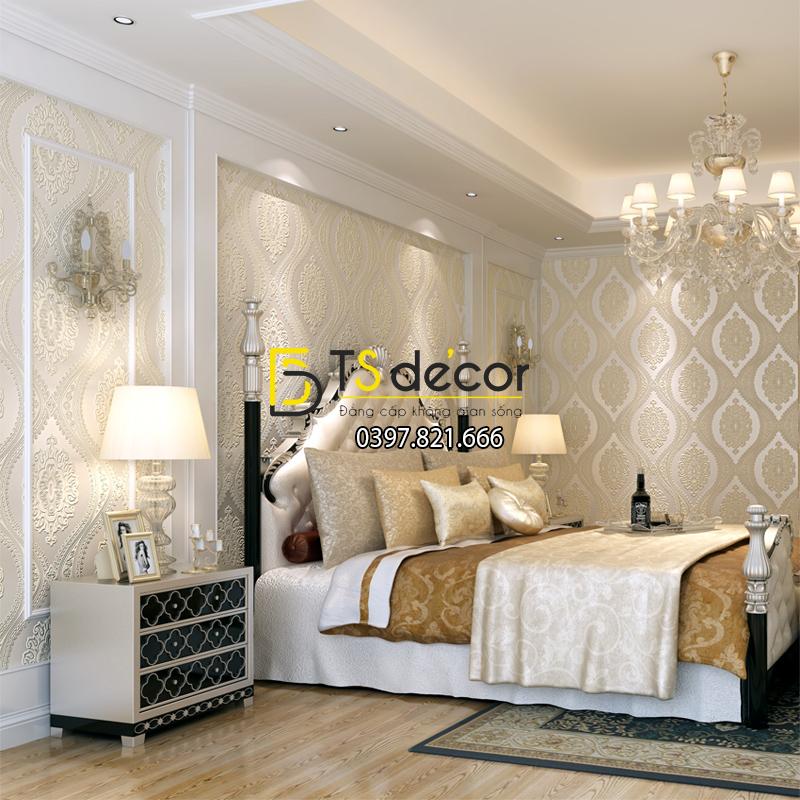 Giấy dán tường hình con mắt cổ điển 3D229 màu trắng