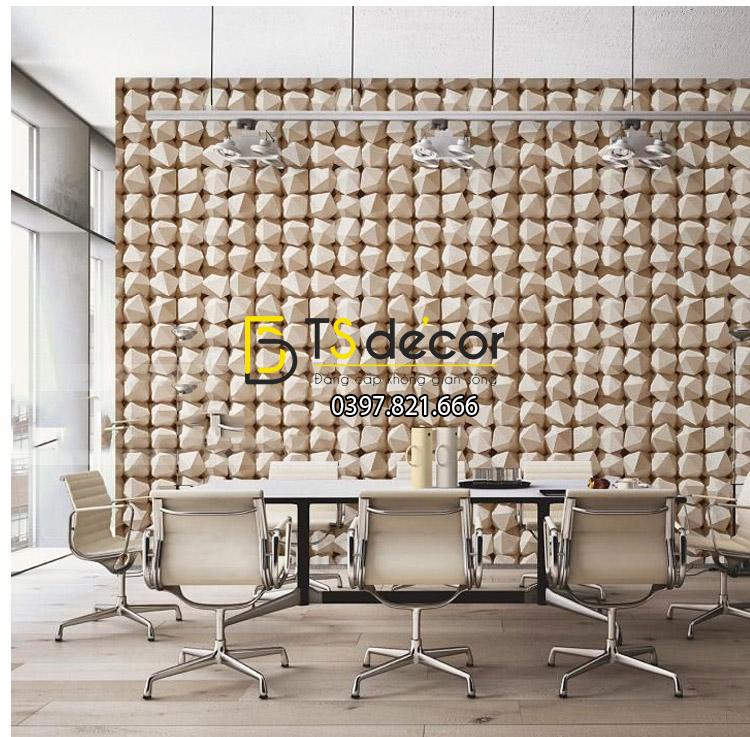 Giấy dán tường hình học 3D mã 3D049 màu nâu nhạt