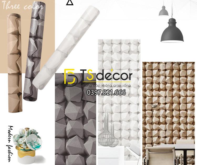 3 màu mẫu Giấy dán tường hình học 3D