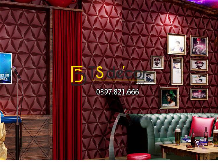 Giấy dán tường hình học tam giác 3D128 dán quán bar hát karaoke