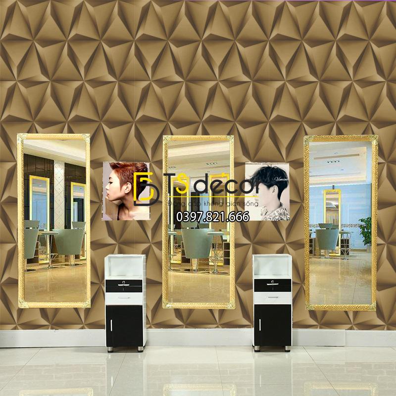 Giấy dán tường hình học tam giác 3D128 dán salon tóc