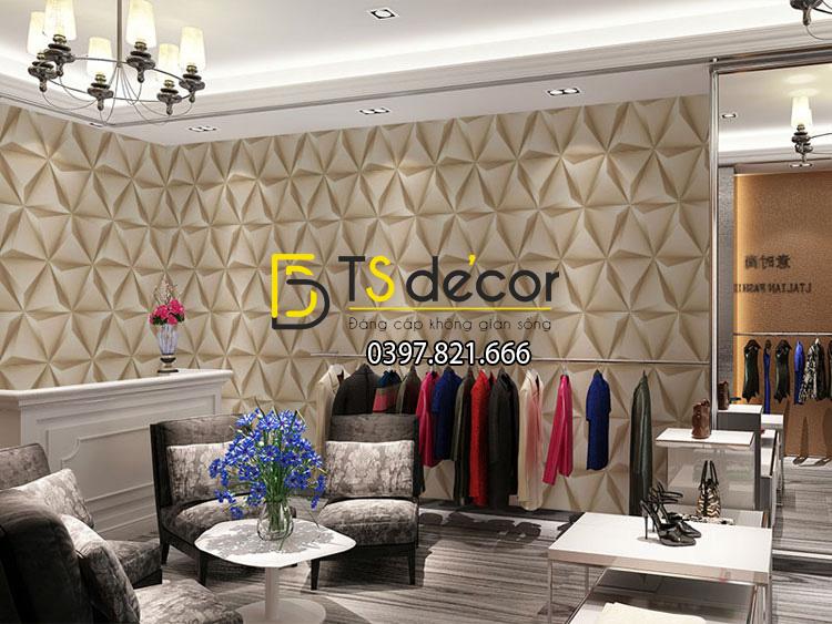 Giấy dán tường hình học tam giác 3D128 dán shop quần áo