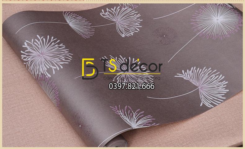 Bề mặt Giấy dán tường hoa bồ công anh to 3D194 màu tím