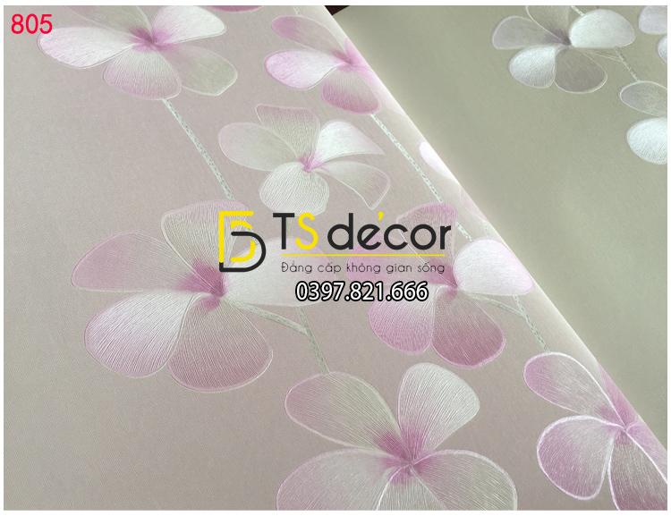 Giay dan tuong hoa cat dang trang hong 3D235