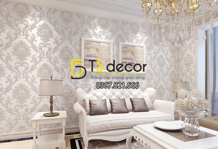 Giay-dan-tuong-hoa-co-dien-dap-noi-3D212-mau-hong nhat-trang-tri-phong-khach