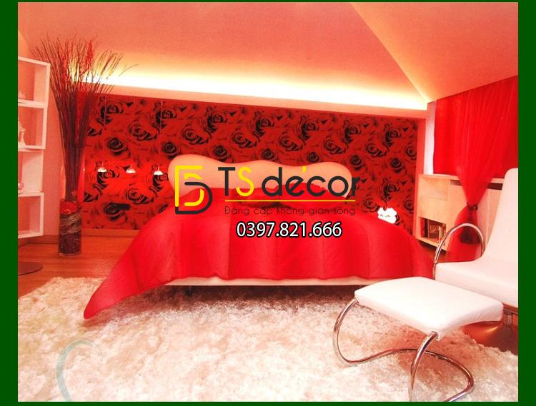 Giay-dan-tuong-hoa-hong-3D232 màu đỏ spa