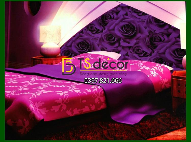 Giay-dan-tuong-hoa-hong-3D232 màu tím spa