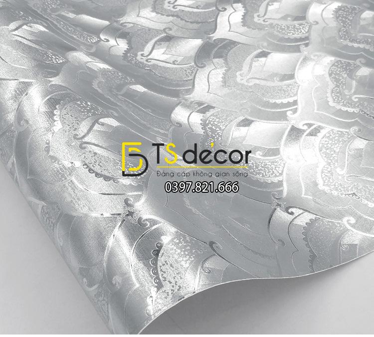 Giấy dán tường họa tiết phật giáo trang trí đền chùa phòng thờ 3D195 màu trắng