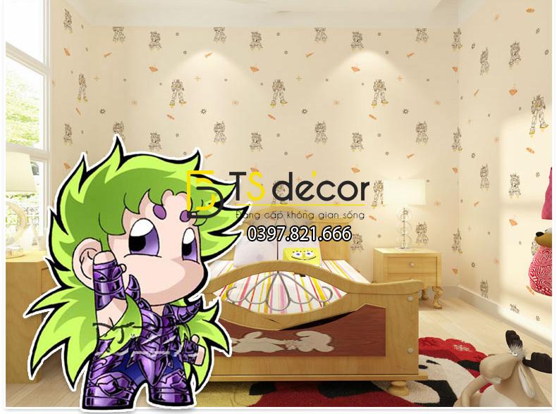 Giấy dán tường họa tiết robot 3D142 mã 001 phòng ngủ bé trai
