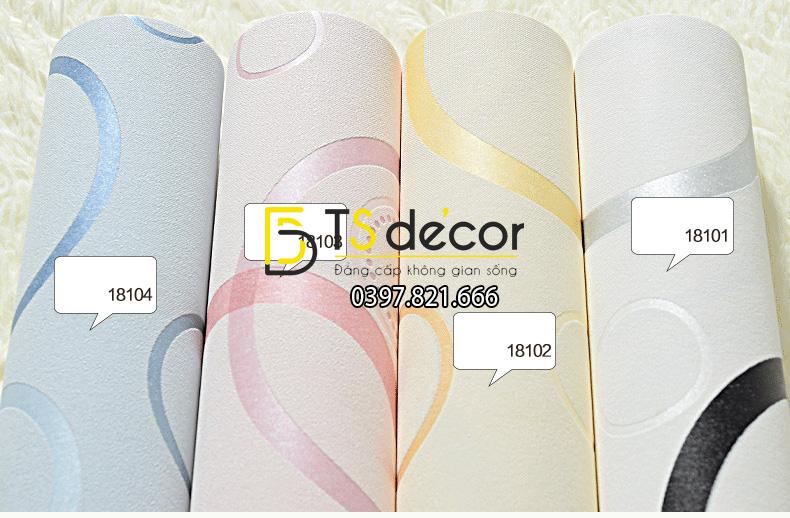 4 màu Giấy dán tường họa tiết vòng tròn 3D dập nổi 3D124