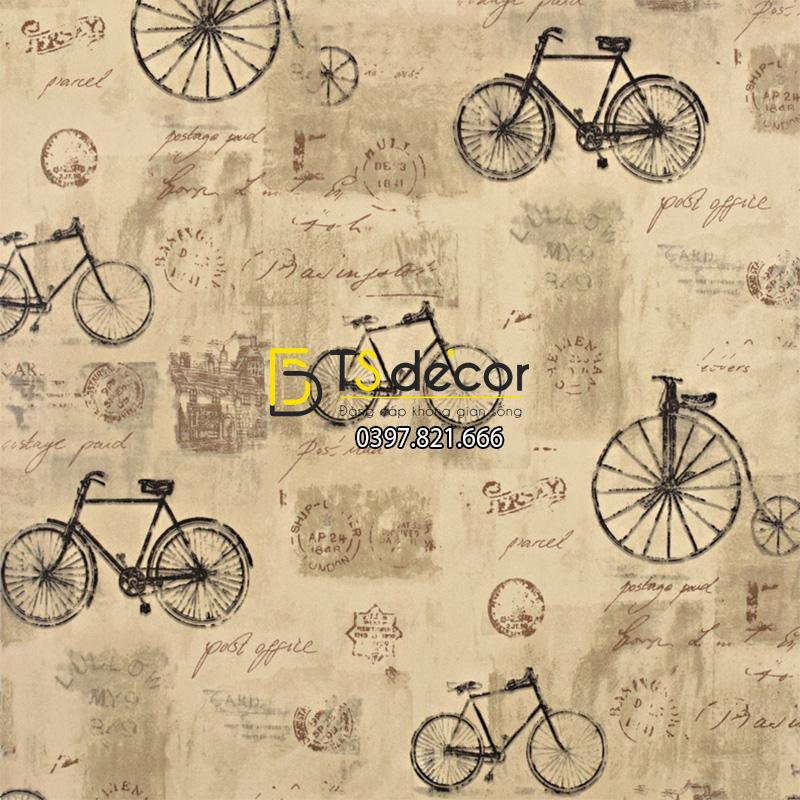 Giấy dán tường họa tiết xe đạp 3D172