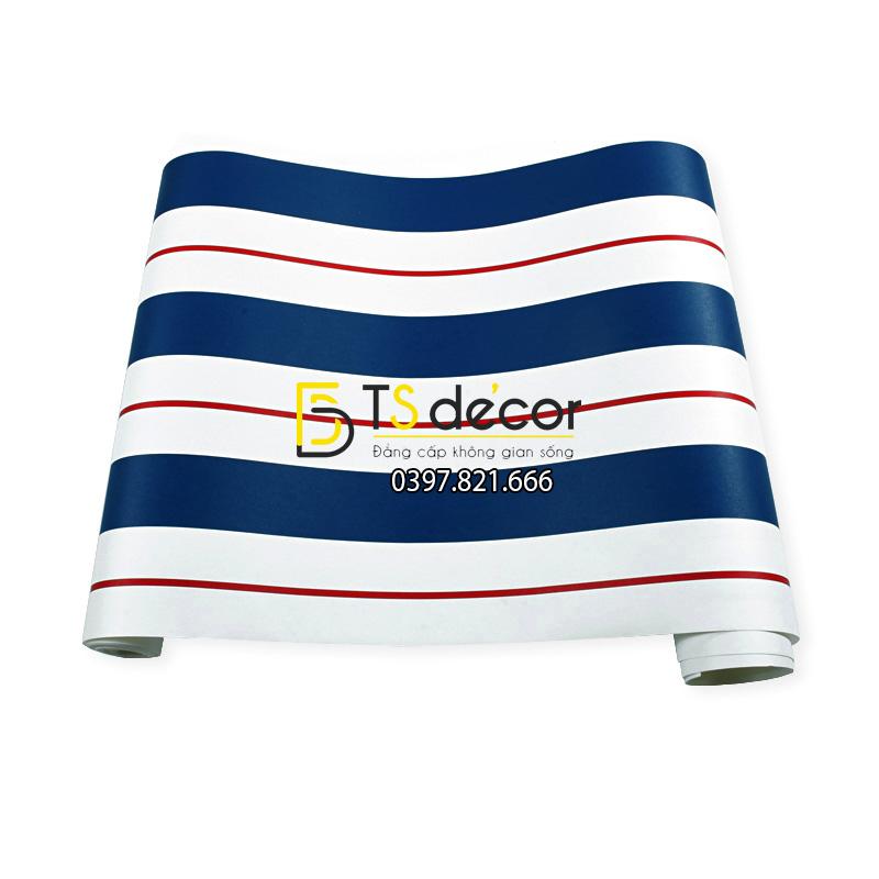 Bề mặt Giấy dán tường kẻ sọc trắng tím than 3D171