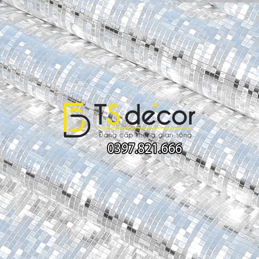 Bề mặt Giấy dán tường khảm vàng bạc màu trắng óng ánh 3D182