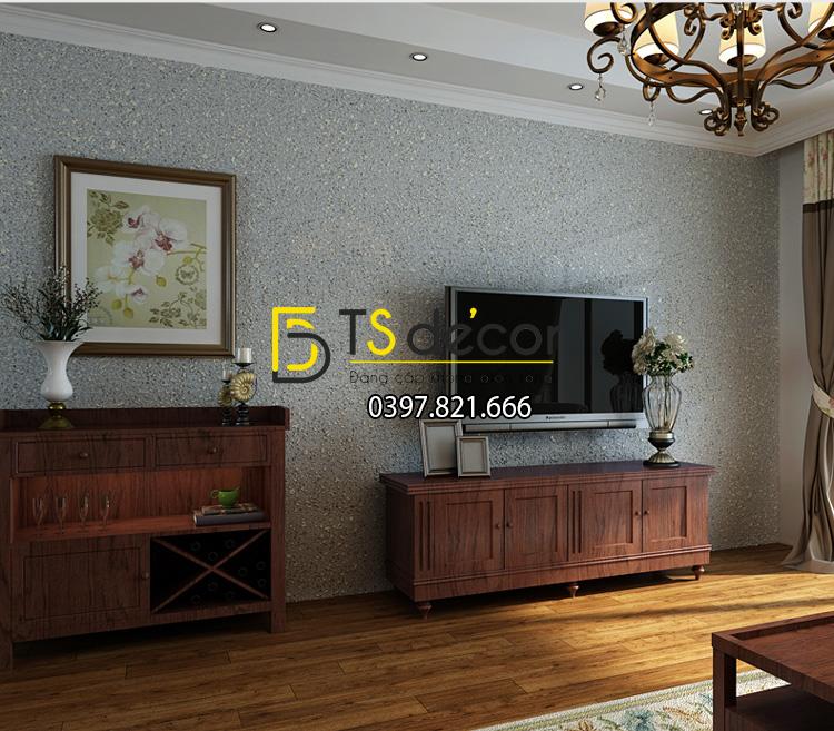 Giấy dán tường kiểu nhám sơn gai 3D204 màu ghi xám