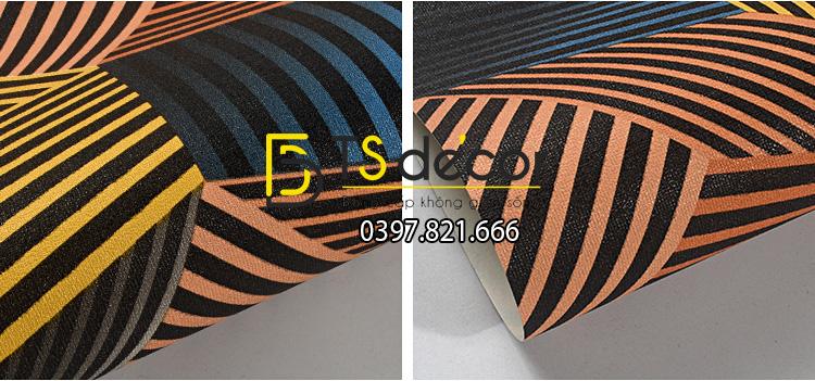 Giấy dán tường quán karaoke hình hộp 3 chiều 3D201- màu cam 1