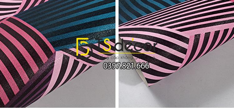 Giấy dán tường quán karaoke hình hộp 3 chiều 3D201- màu tím 1