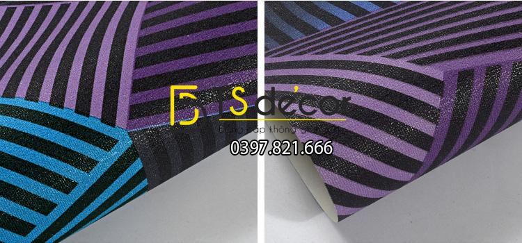 Giấy dán tường quán karaoke hình hộp 3 chiều 3D201- màu xanh 1