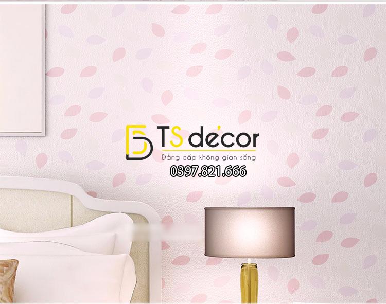 Giấy dán tường tán cây hình ô 3D139 lá cây màu tím