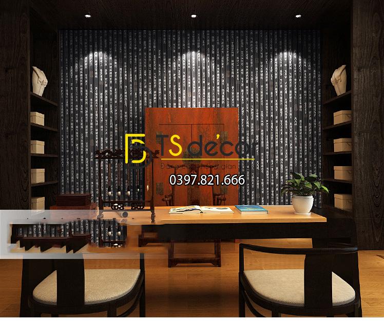 Giấy dán tường thẻ tre 3d187-màu đen