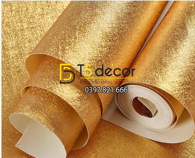 Giấy dán trần vàng óng sang trọng 3D298 vân tóc rối