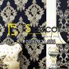 Giấy dán tường châu âu dập nổi Damascus 3D282 màu đen phòng khách Giấy dán tường châu âu dập nổi Damascus 3D282 màu đen phòng khách