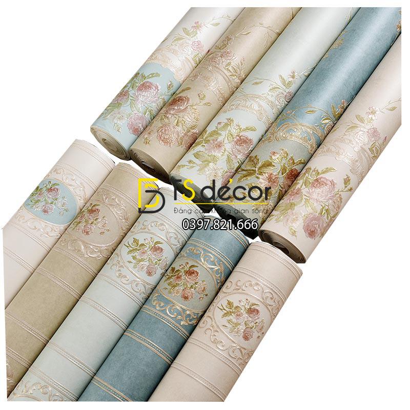 THOẢI MÁI LỰA CHỌN MẪU
Có 2 kiểu chính là kiểu có hoa và kiểu có hoa kèm kẻ sọc. Mỗi kiểu lại có 5 màu tường ứng cho quý khách tham khảo.