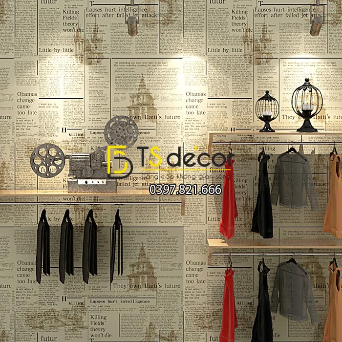 Giấy dán tường giả báo giấy trắng đen 3D102 gam màu báo vàng cổ xư