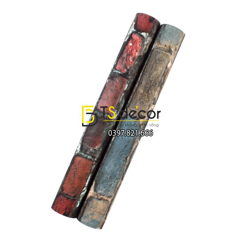 Giấy dán tường giả gạch màu 3D304 cuộn