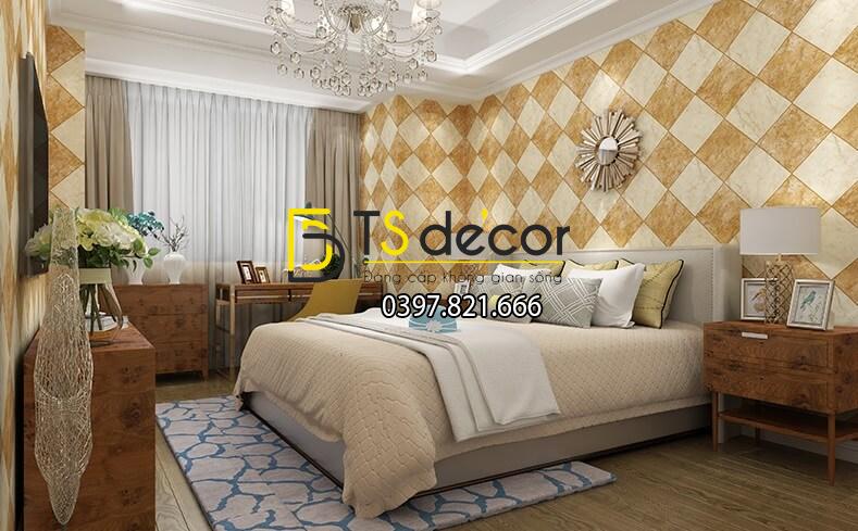 Giấy dán tường gạch caro 3D268 màu cafe