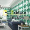 Giấy dán tường gạch caro 3D268 màu xanh Giấy dán tường gạch caro 3D268 màu xanh