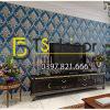 Giấy dán tường hoa châu âu sang trọng 3D288 màu xanh phòng khách Giấy dán tường hoa châu âu sang trọng 3D288 màu xanh phòng khách