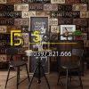Giấy dán tường họa tiết biển số xe cho quán cafe trà sữa 3D307 màu nâu nhạt Giấy dán tường họa tiết biển số xe cho quán cafe trà sữa 3D307 màu nâu nhạt