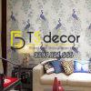 Giấy dán tường họa tiết chim công xanh 3D265 Giấy dán tường họa tiết chim công xanh 3D265