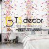 Giấy dán tường họa tiết chim hút mật hoa 3D259 màu hồng dán phòng ngủ Giấy dán tường họa tiết chim hút mật hoa 3D259 màu hồng dán phòng ngủ
